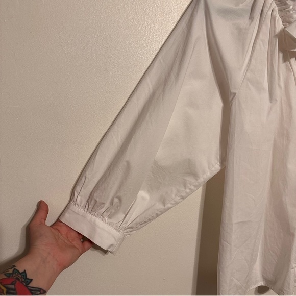 Rails Amal Ruffle Neck Tie Neck Cotton Blouse Size Small White - Picture 4 of 9